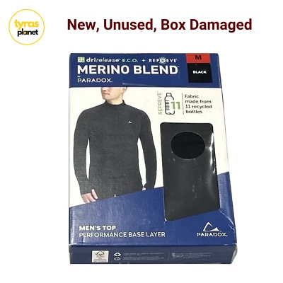 Blusa Paradox Masculina 1/4 Zíper Merino Blend Performance Camada Base, Preta, Tamanho M - Imagem 1 de 4