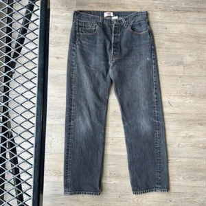 VINTAGE | Levis 501 Black Wash Button Fly Jeans Pants sz W32 L30 - Picture 1 of 8