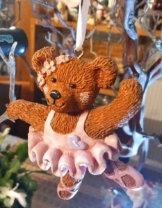 4" Ballerina Bear Dressed In Pink Christmas Ornament Very Cute - Picture 1 of 3