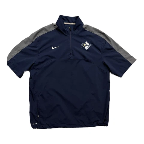TAMPA BAY RAYS Nike Short Sleeve 1/4 Zip Training Pullover Elastic Drawstring L Cover