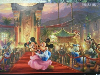 Thomas Kinkade Postcard Studio Disney Mickey & Minnie Adventure Hollywood