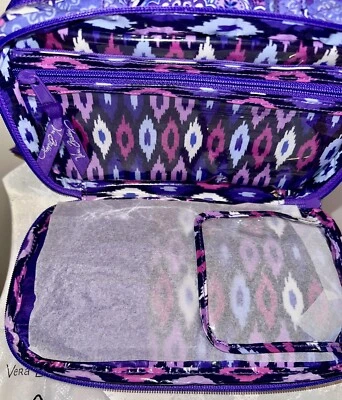 Estuche de Maquillaje VERA BRADLEY Rubor y Cepillo Cosmético TAPIZ LILA NUEVO CON ETIQUETAS 15691-669 Foto 1 de 4