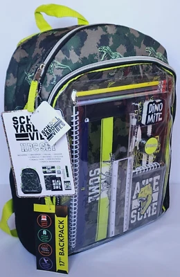 School Yard Vibes Juego de 11 Piezas Mochila Rey de los Dinosaurios con Accesorios NUEVO Foto 1 de 4