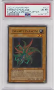 PARSITE PARACIDE YUGIOH HOLO PGD-003 1ST EDITION PSA #91847702/03 NM-MT 8 2002 - Picture 1 of 4