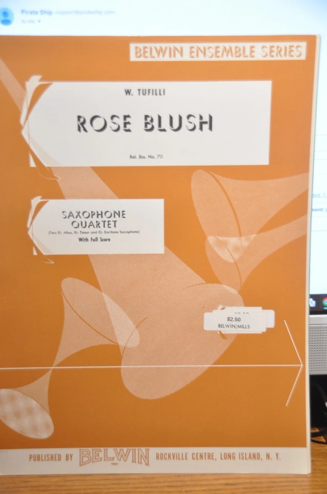 SAXOPHONE QUARTET Belwin Ensemble Series Sheet Music Full Score ROSE BLUSH - Image 1 of 1