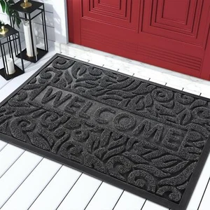 Welcome Door Mat Outdoor Indoor Non Slip Front Doormats Heavy Duty Rubber Bac... - Picture 1 of 9