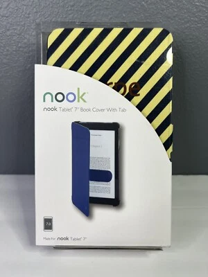 New Barnes & Noble Nook Book Cover With Tab  For Tablet 7” Striped Carpe Diem - Image 1 of 4