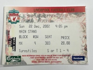 2002/03 LIVERPOOL V EVERTON 22-12-2002 PREMIER LEAGUE MATCH TICKET - Picture 1 of 1