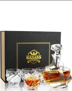 KANARS Whisky Dekanter Set - 5-teiliges Kristall Schnaps Dekanter & Gläser - Bild 1 von 4
