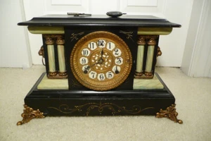Vintage Mantle Clock Lion Head & Columns Seth Thomas ST for repair or display - Picture 1 of 13