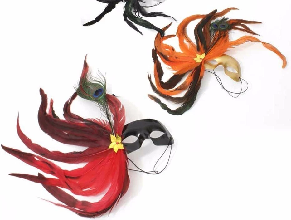 Feder-Domino Augenmaske mit Federn Maske Fasching Karneval Maskenball 126834013 - Bild 1 von 1