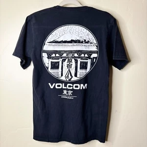 Volcom Harajuku T-Shirt Men's S Black Streetwear Surf Skate Tokyo Japan Mt. Fuji - Picture 1 of 9