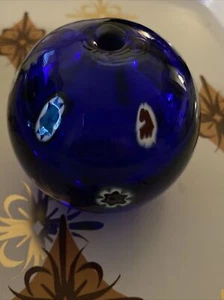 Beautiful Art Glass Paper Weight Pen Holder Cobalt Blue - Picture 1 of 9