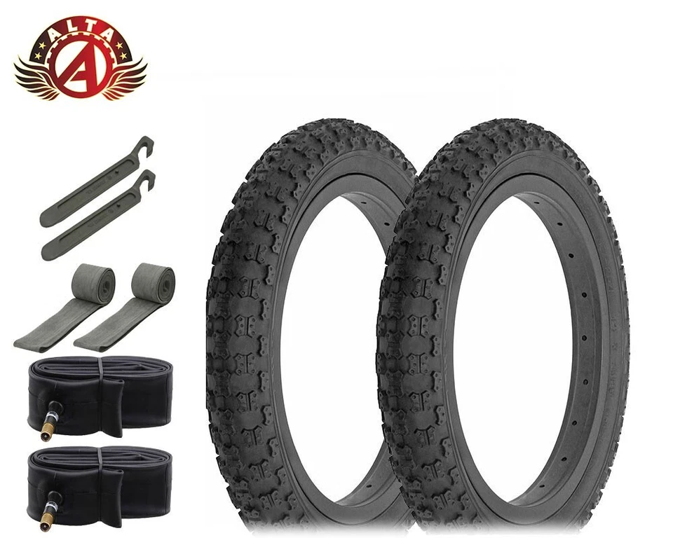 ALTA Bicycle 14" x 2.125" All Black COMP III  (2) TIRE, TUBE, STRIP & LEVERS - Image 1 of 1