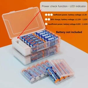 AAA AA Batterie Organizer mit Power Tester Case Box Große Kapazität LED Anzeige - Bild 1 von 12