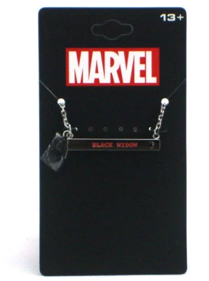 Marvel Viuda Negra Grabado Placa con Nombre Collar Acero Inoxidable Vengadores Nuevo Foto 1 de 2