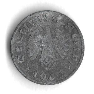 Moneda Mundial 1943 A Alemania 1 Reichspfennig Segunda Guerra Mundial Era - KM# 97 - Imagen 1 de 2
