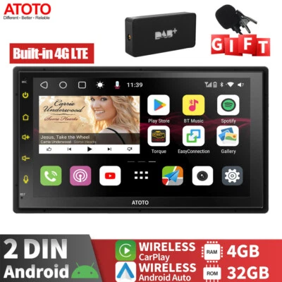 ATOTO S8 DAB+ 7" Android Doppel-DIN Autoradio GPS 4G LTE Wireless CarPlay 4+32GB - Bild 1 von 4