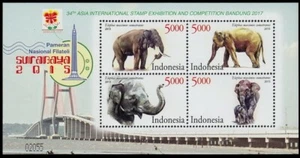 Indonesia - Indonesie Issue 2015 (SS 345) Elephants - Picture 1 of 1