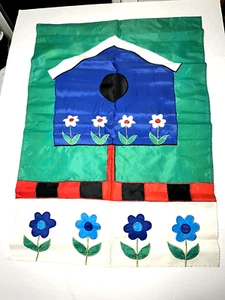 Birdhouse Flowers Outdoor Garden Flag Fade Resistant Weather Midlew Proof 39" - Picture 1 of 17