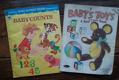 Vintage 3 Children's Cloth Books.1950's-70's. I Know. Baby's Toys. Baby Counts - Image 1 of 4