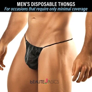 Calzoncillos de tanga negros desechables para hombre 36 unidades para spa, bronceado, masaje DP112x6 - Imagen 1 de 7