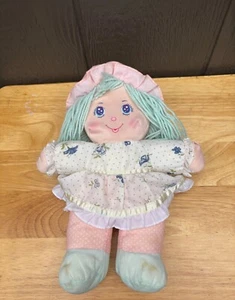 Holly Mine 1987 Plush Doll With Pink Polka Dot Outfit & Mint Green Hair 15" - Picture 1 of 14