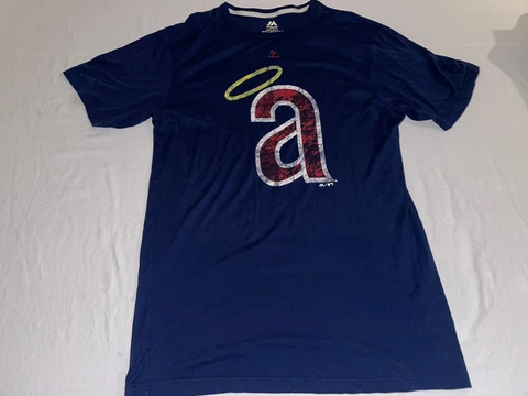 Majestic Select California Angels Old Logo T-shirt Blue Mens Size Large NWOT! Cover