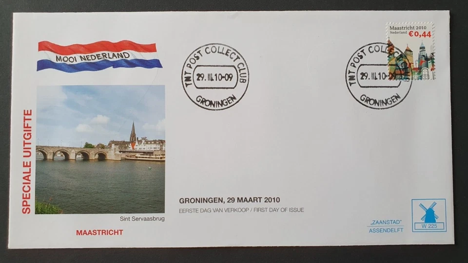 2010 NETHERLANDS MOOI BEATIFUL NEDERLAND MAASTRICHT SINT SERVAAS BRIDGE W225 FDC - Image 1 of 1