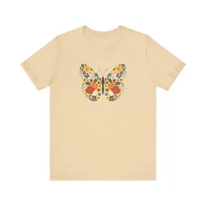 Butterfly Tee with Flower Design, Butterfly T-Shirt, Butterfly Graphic Tee - Bild 1 von 31