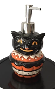 Johanna Parker Soap Lotion Pump Dispenser Black Cat Halloween Holiday Home NEW - Picture 1 of 5