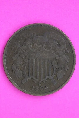 Mint Error 180 Degree Rotated Die 1864 BN Two 2 Cent Liberty Coin Rare 0738N - Image 1 of 3