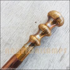 Vintage Style Antiqued Brass Handle Victorian Walking Cane Stick Wooden for Men
