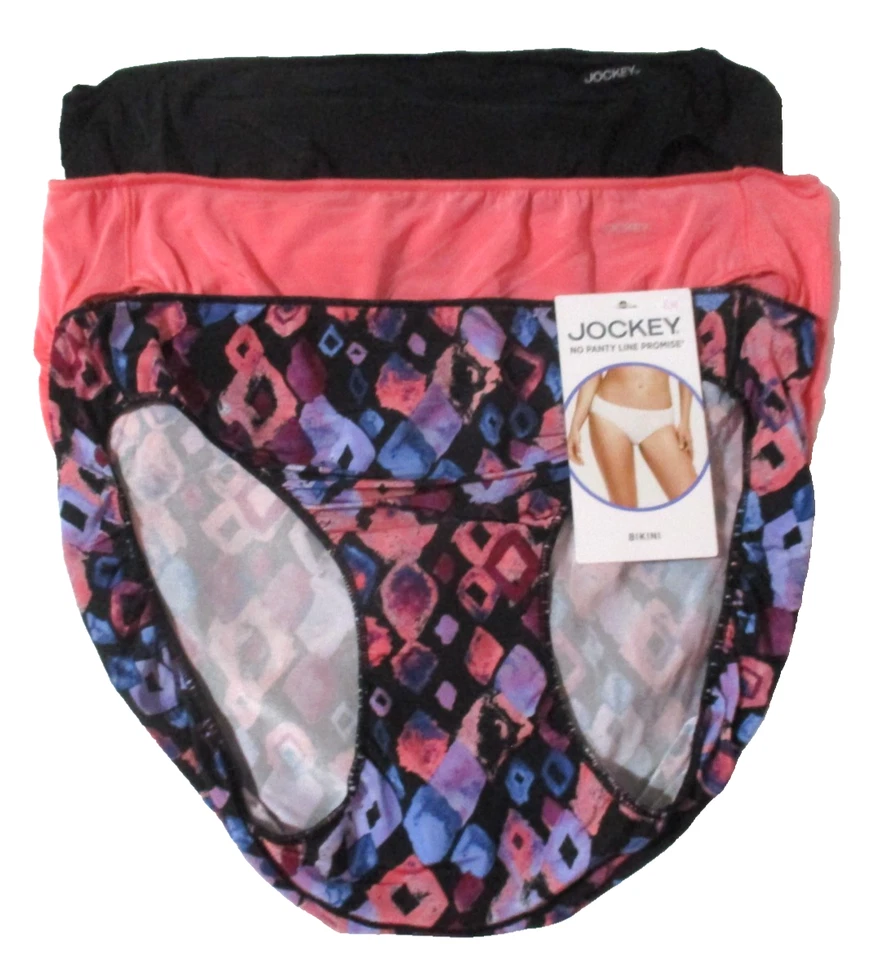 JOCKEY SZ 6 MEDIUM BIKINI 1370 TACTEL NO PANTY LINE PROMISE TEAL BIRDS PANTIES