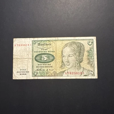 Alemania República Federal FDR 5 marcos alemanes 1960 P-18 circ Bundesbank Foto 1 de 2