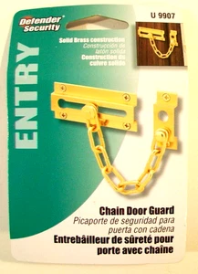New Defender Security Brass Slide Chain Door Guard Entry Door Lock, #U9907 - Picture 1 of 2