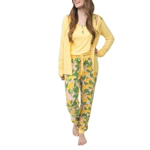 Munki Munki Damen 3-teiliges Zitronen Lounge Set Medium - Bild 1 von 2