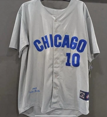 NUEVA Camiseta Majestic Cooperstown Collection 1969 Ernie Banks Chicago Cubs MLB Foto 1 de 4
