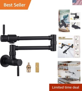 Heavy Duty Folding Pot Filler Faucet with Dual Handles and High Water Flow Rate - Picture 1 of 9