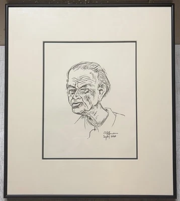 Pintura Original '68 ARTHUR KAUFFMANN Retrato del EXPRESIONISTA ALEMÁN OTTO DIX Foto 1 de 4