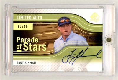 2012 SP Authentic Golf Parade of Stars Limited Troy Aikman On Card Auto /10 HOF - Image 1 of 2
