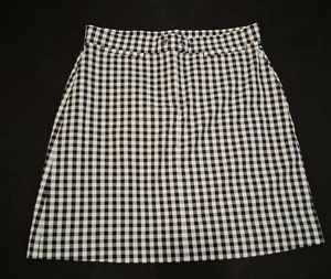Ann Taylor Women's Checked Skirt NWT Size 10 Zip Snap Faux Pockets Lined - Picture 1 of 8