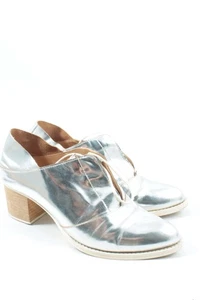H&M Scarpa stringata Donna Scarpa bassa Taglia IT 37 argento effetto bagnato - Foto 1 di 5