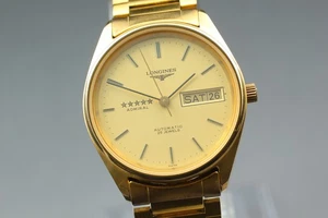 [Near MINT] Longines Admiral Five Star L7.634.2 Gold Dial Automatic Men's Watch - Picture 1 of 10
