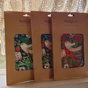 DELANTAL MORRIS FLORAL VERDE AZUL BOSQUE MALEZAS ALGODÓN - Imagen 1 de 4