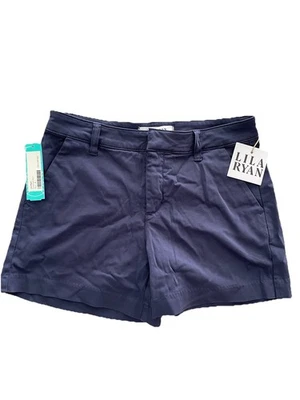 Lila Ryan Shorts Women’s Size 4 Steel Blue Classic Preppy Chino Shorts NEW NWT! - Image 1 of 4