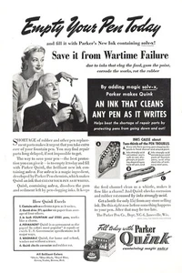 1942 Parker Quink: Wartime Failure Vintage Print Ad - Picture 1 of 1