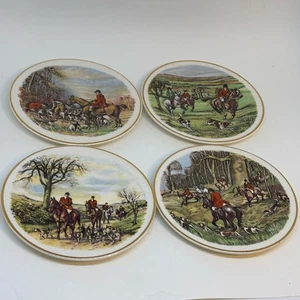 Staffordshire Tea Set Co. Vintage Hunting Miniature Display Plates - Picture 1 of 6