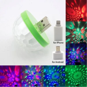 USB Mini LED RGB Disco Stage Light Party Club DJ KTV Xmas Magic Phone Ball Lamp - Picture 1 of 17