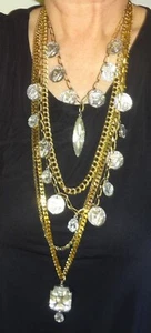 Collana Vintage Italia Designer GIANNI De LIGUORO Multi Catena Dichiarazione - Foto 1 di 6